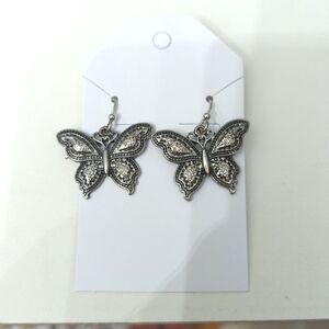 Silver Butterfly Earrings